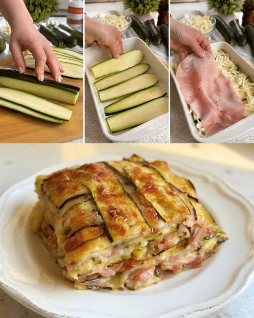 Lasagnes de Courgettes au Jambon & Mozzarella