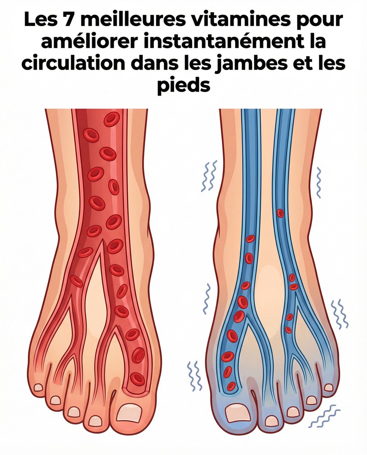 Les 7 meilleures vitamines pour améliorer instantanément la circulation dans les jambes et les pieds