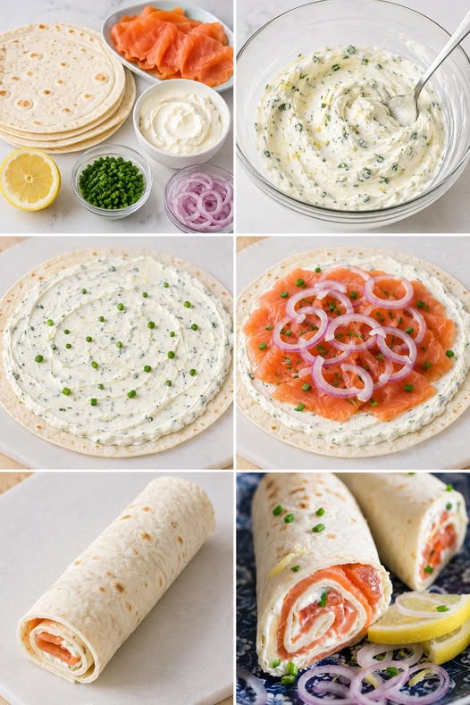 Wrap au Saumon Fumé et Fromage Frais aux Herbes
