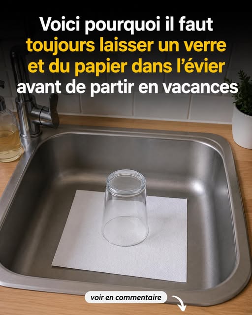Voici pourquoi il faut toujours laisser un verre et du papier dans l’évier avant de partir en vacances
