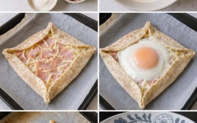 Tortilla Garnie au Jambon, Fromage et Œuf au Four