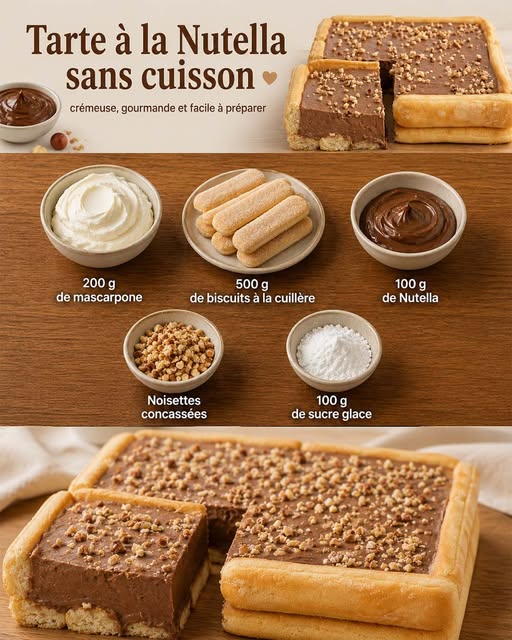 Tarte à la Nutella sans cuisson, simple et ultra savoureuse
