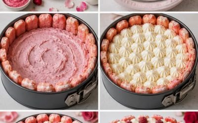 Charlotte aux Framboises et Biscuits Roses