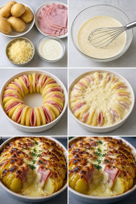 Gratin de Pommes de Terre au Jambon et Fromage Fondant