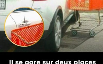 Mal garé sur le parking d’un supermarché, un automobiliste retrouve sa voiture attachée à un caddie