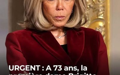 La robe bicolore noire et blanche de Brigitte Macron pour accueillir Donald Trump