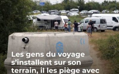 Propriétaire piégé par son propre stratagème : le bloc de béton de 3 tonnes contre les gens du voyage tourne au drame