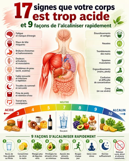 17 signes que votre corps est trop acide et 9 façons de l’alcaliniser rapidement
