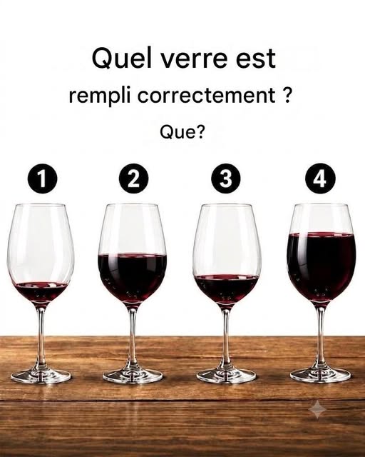 Quel verre à vin est correctement rempli ? La réponse qui trompe la plupart des gens